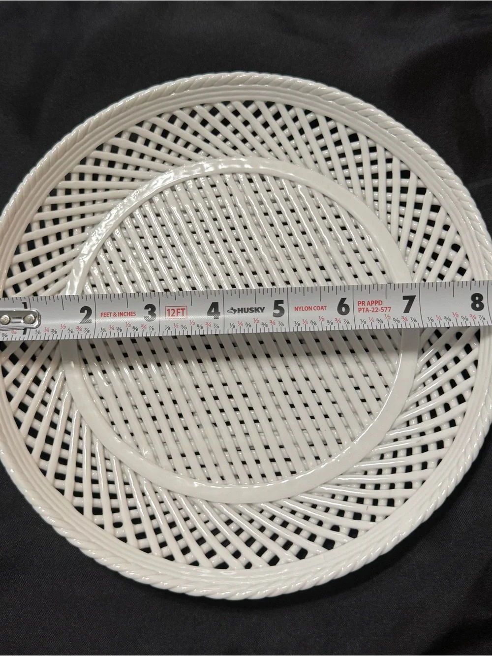 White Woven Porcelain Plates Set of 3 - Home Dining